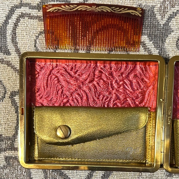 Vintage Zell 5th Avenue Carryall Clutch Powder Compact Lipstick Comb Minaudiere - Picture 3 of 16